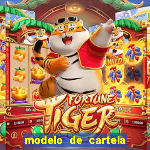 modelo de cartela de bingo em branco